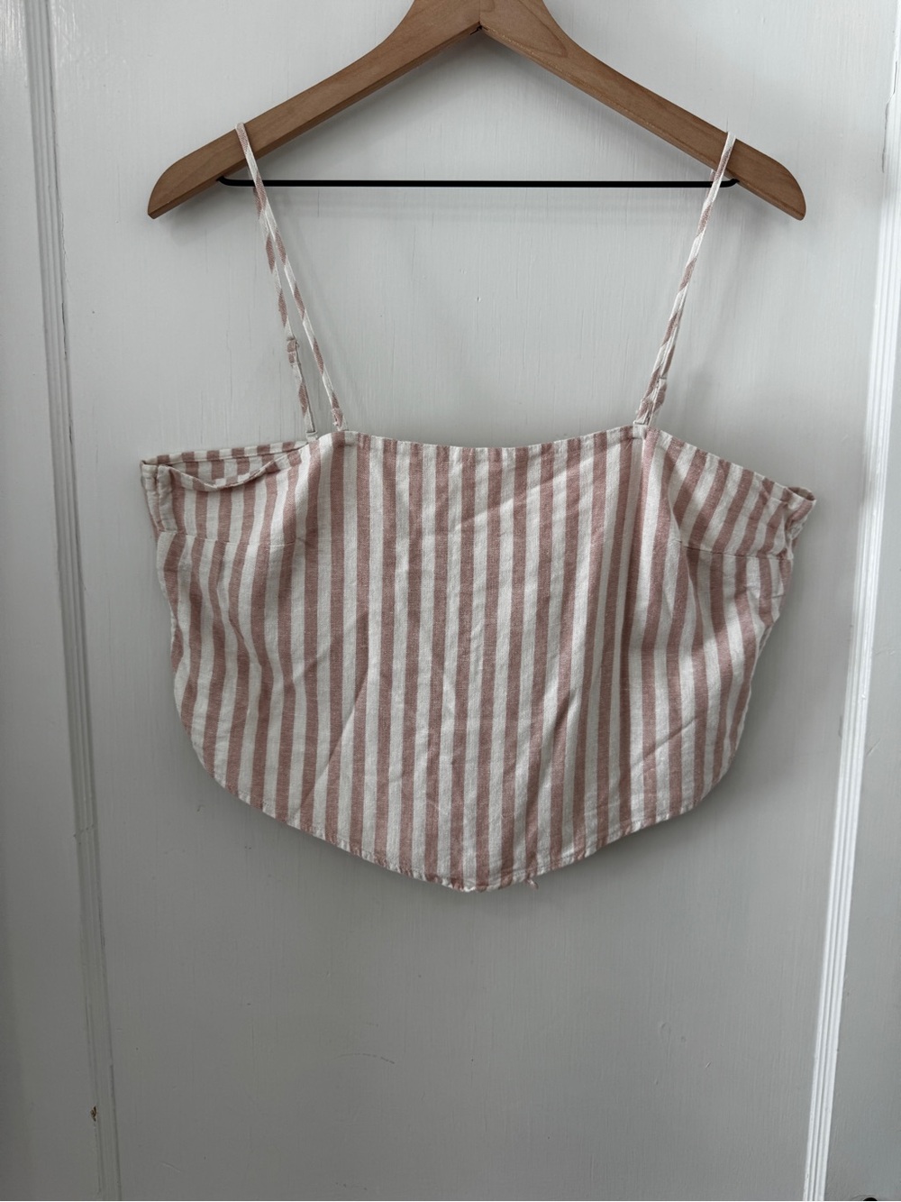 a new day Pink and Cream Striped Cropped Camisole